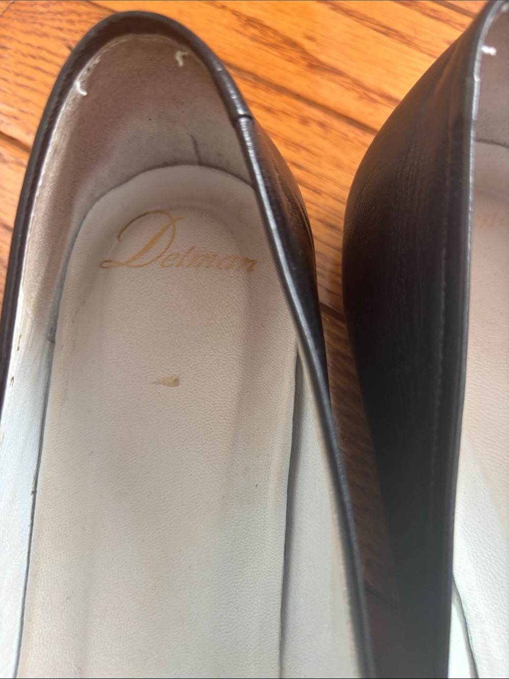 Delman Black Leather Classic Women's Flats size 9